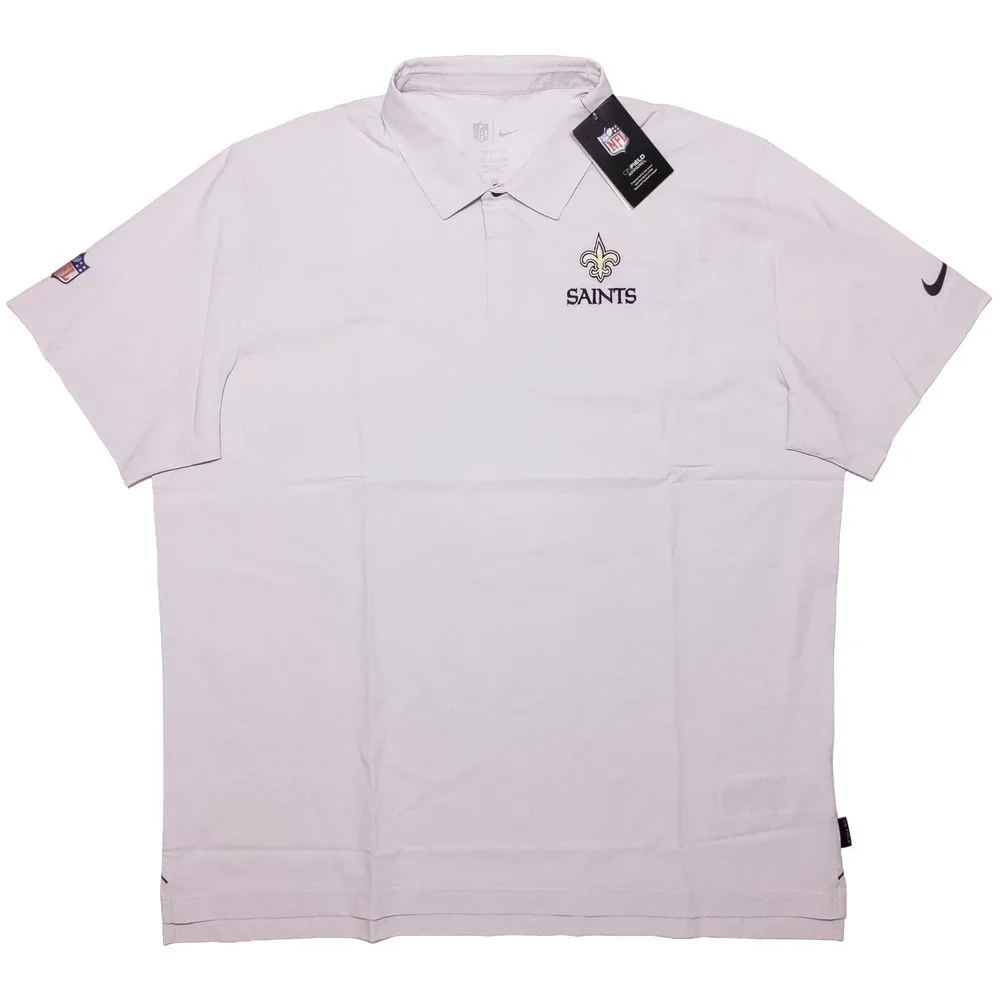NIKE New Orleans Saints‎ NFL Polo Shirt Light Gray Men's XXL 2XL ~ New